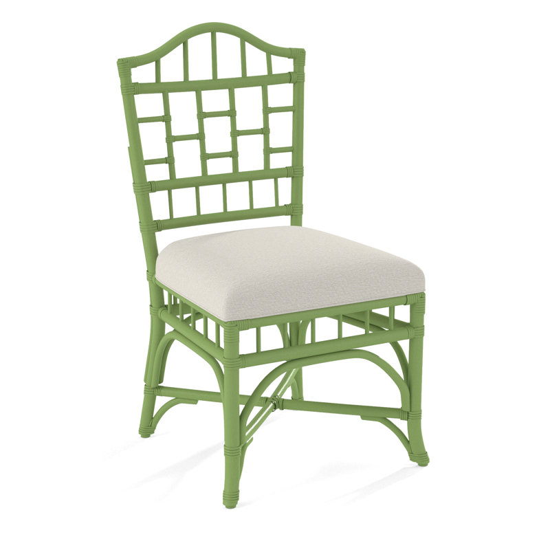 Chippendale Side Dining Chair, White Performance Fabric; 0851-94, Celery