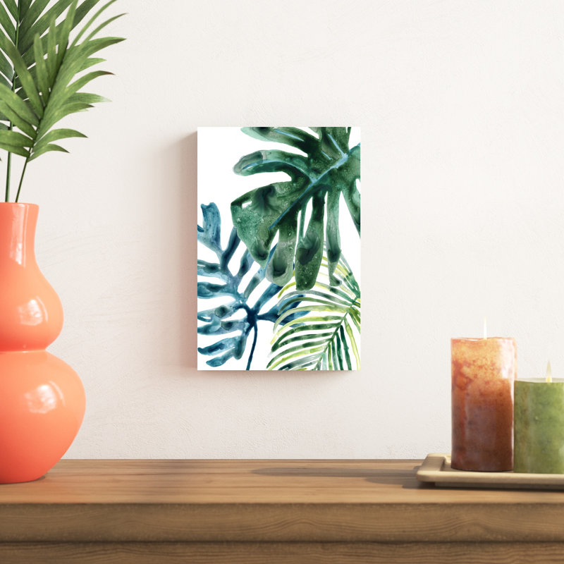 Mélange de feuilles tropicales III, H 12 po x l 8 po x P 1,25 po