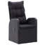  5 Piece Garden Dining Set with Cushions Black Poly Rattan