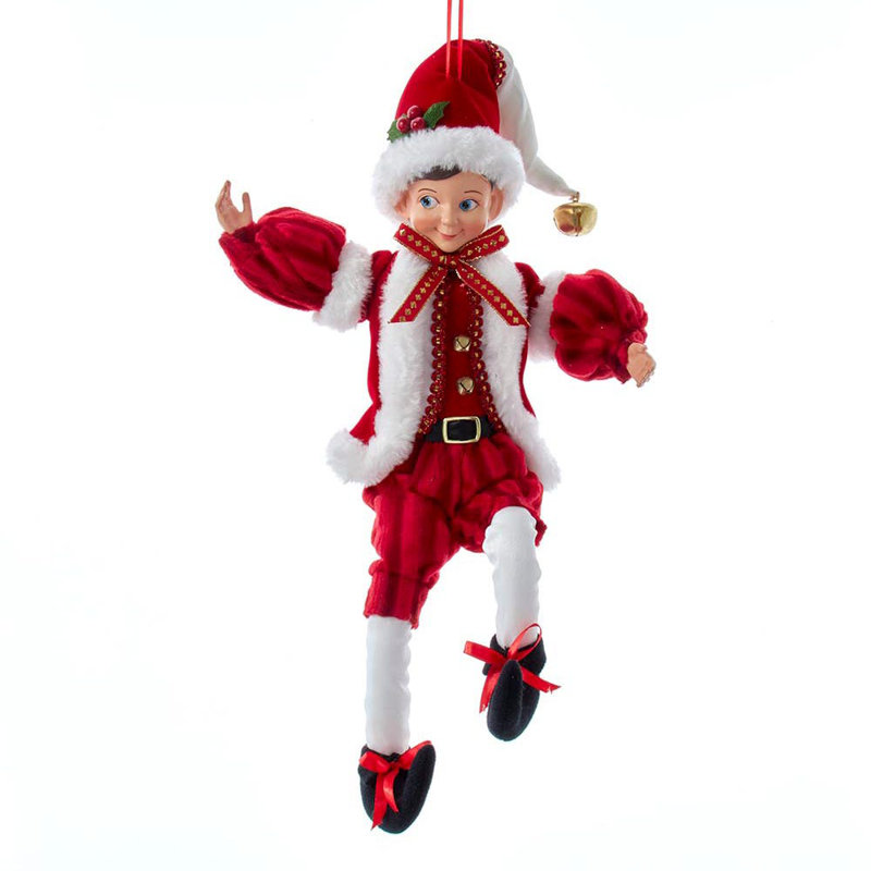 Ornement en polyester pour arbre de Noël Kurt Adler, rouge / blanc, Kringle Klaus
