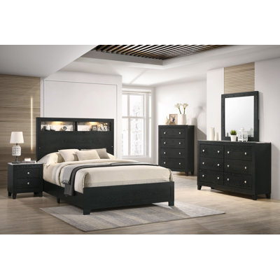 Ensemble de chambre à coucher à panneau 6-1 DEL Kaetlyn