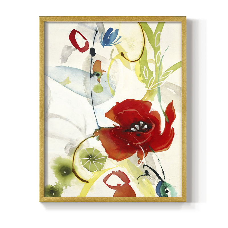 Reproduction encadrée de couleur locale II - bois massif, H 30 po x l 24 po, Doré