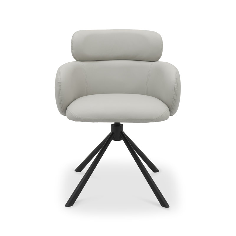Amergin 360° RETURN SWIVEL CHAIR - FAUX LEATHER (SINGLE), Grey