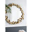 35,35 po Large miroir mural en métal avec embellissement de feuille d'or, accessoire de salon moderne, fer robuste et