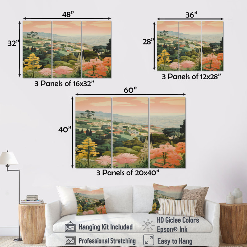 «Silene - City Buildings», ensemble de reproduction d'art mural, Toile tendue, H 40 po x l 60 po x P 1 po