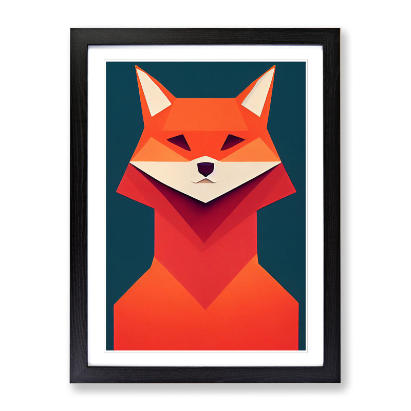 Mr Fox Abstract Vol.2 - Wall Art, 64cm H x 46cm W x 2cm D, Walnut