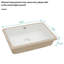 Lavabo sous-comptoir blanc pour salle de bain 18 po x 12 po avec trop-plein en céramique - Style contemporain moderne, décoration élégante, vestiaire à teinture