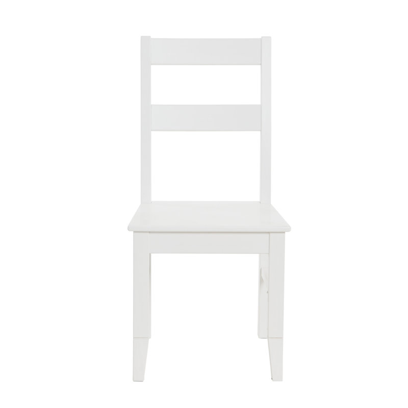 Chaise d'appoint à dossier en bois massif blanc acerra
