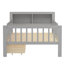 Lit simple gris avec tête de lit et rangement pratique - barrières de sécurité incluses-1099824519