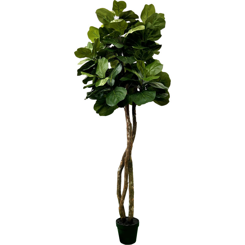 Silk Artificial Fiddle Leaf Fig Tree, 72" H x 32" W x 32" D