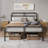 14 Inch Metal King Bed Frame with Headboard, Heavy Duty Industrial, 3500 lbs Capacity, Noiseless Non-Sway, Black, Easy Assembly, No Box Spring Needed-1201723627