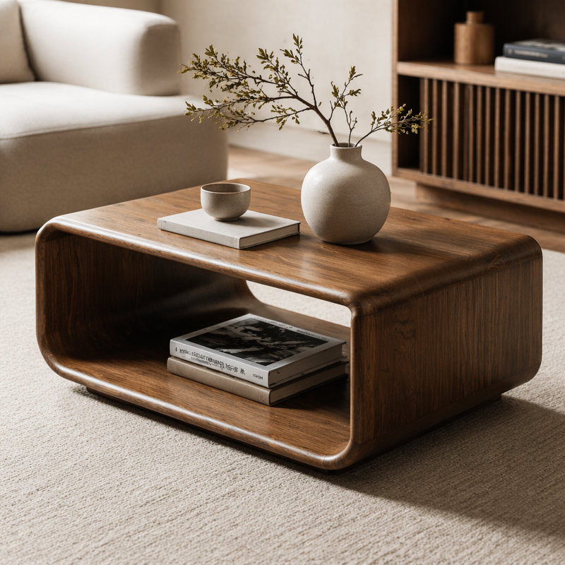 Lanza Dark Walnut Coffee Table