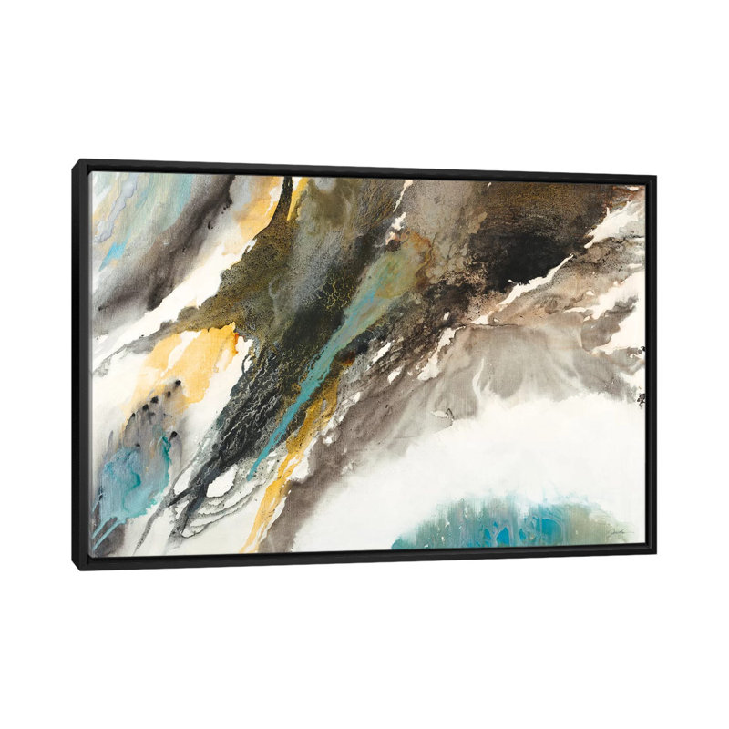 « liquid mercure », impression sur toile, H 18 po x l 26 po x P 1,5 po, Toile avec cadre noir, Pas de tapis