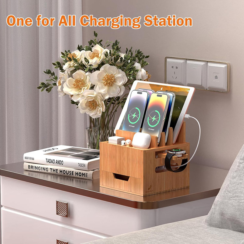 Multi Device Charging Station, With Charger HUB Adapter,(5 Mixed Cables Included)