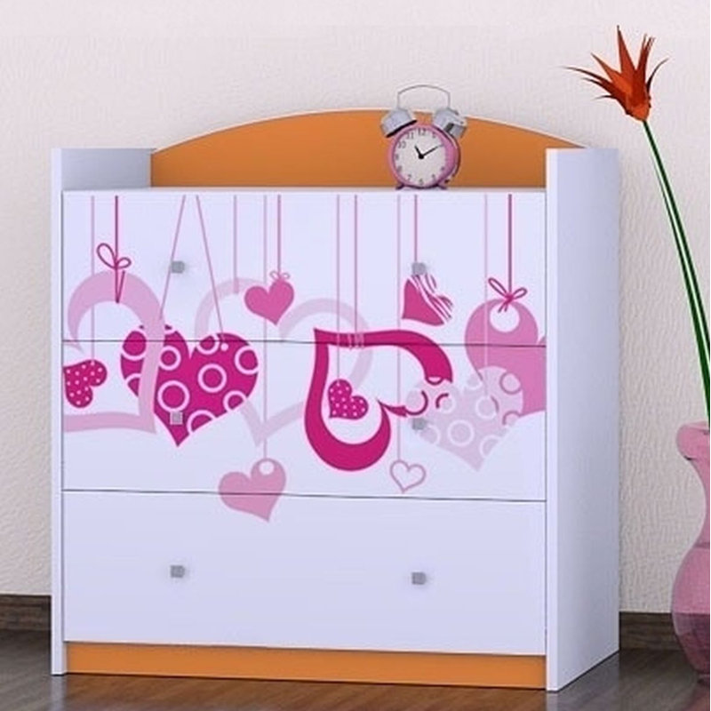 Nordin Kids 3 - Drawer Chest, Orange