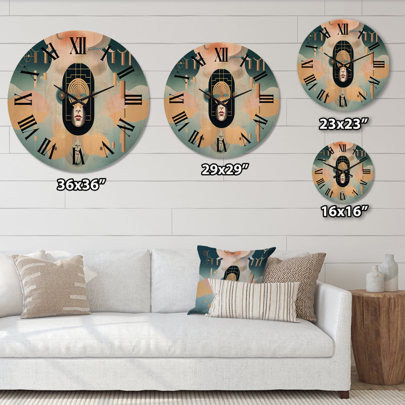 Horloge murale visionnaire à géométrie visionnaire, Grand