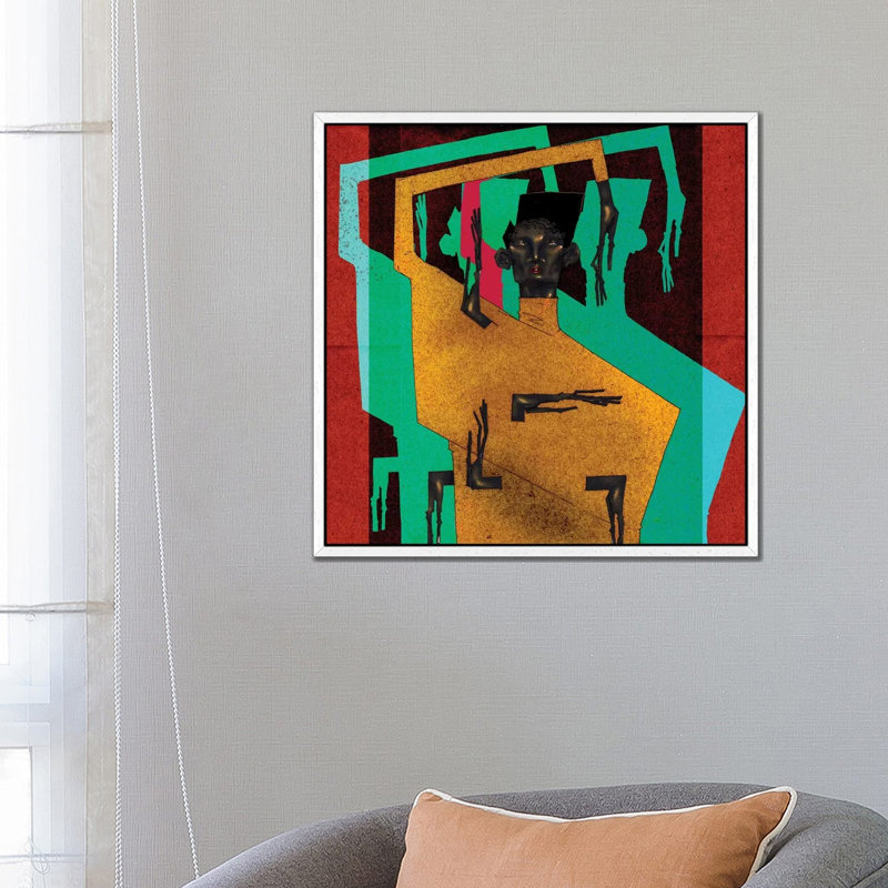 Voguer II by DEMÖ - Painting on Canvas, 66.04cm H x 66.04cm W x 3.81cm D, White Framed