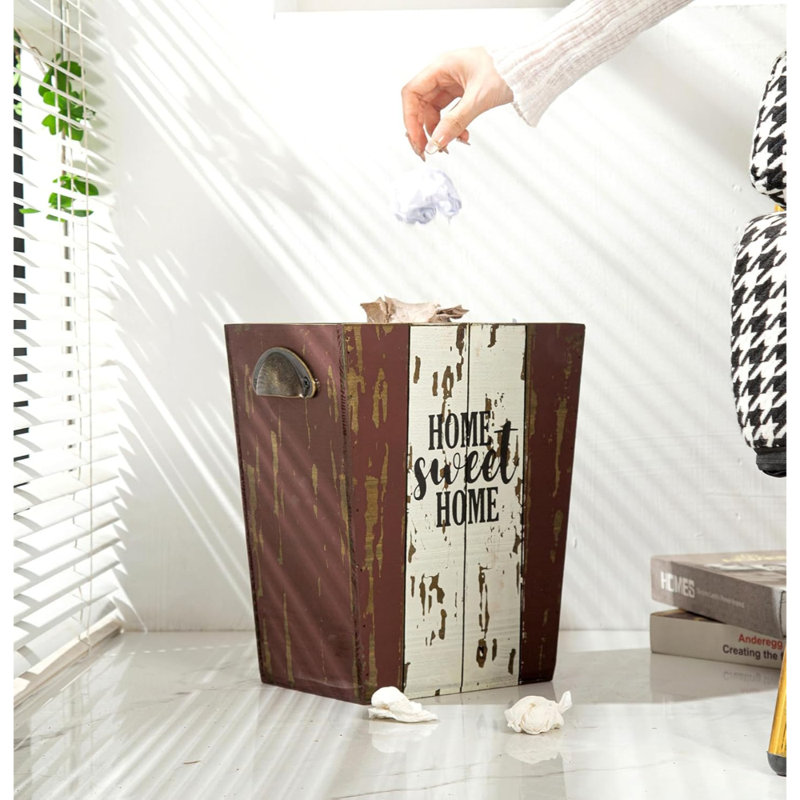 Farmhouse Rectangular Rustic Trash Bin
