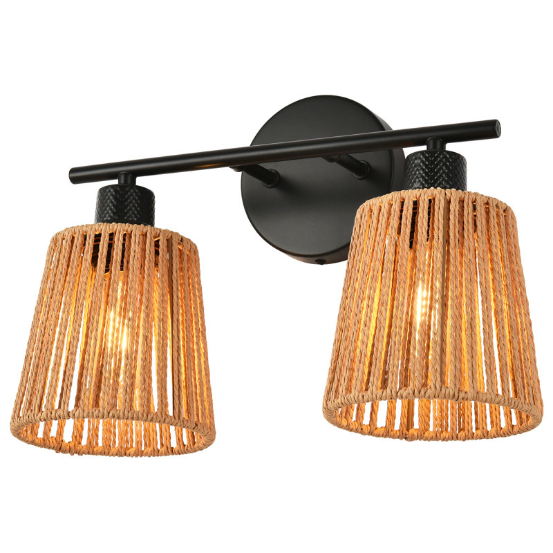 Camaya Dimmable Rattan Vanity Light, 2