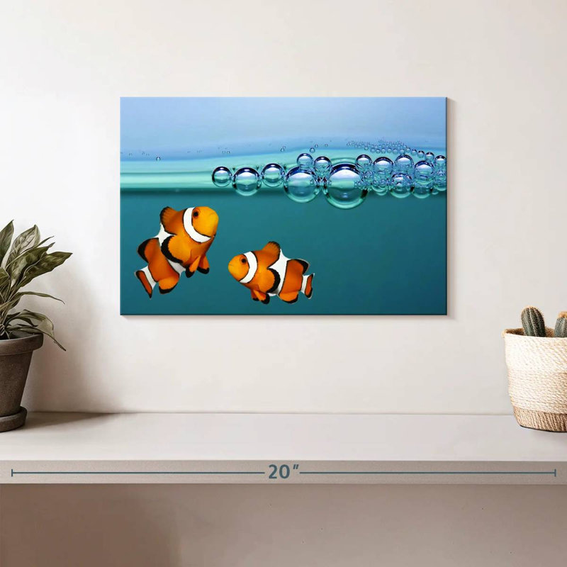 Brampt Clownfish Blowing Bubbles, 8" H x 12" W