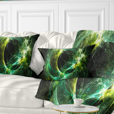 Green Sparkling Lightning - Abstract Printed Pillow