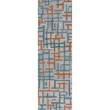 Campbell Hand-Tufted Geometric Indoor/Outdoor Rug Blue/Teal/Orange