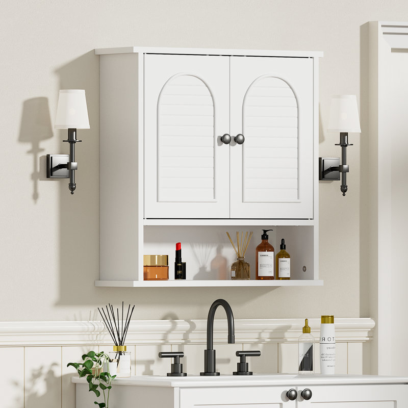 Armoire de salle de bain murale blanche, Blanc