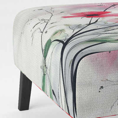 Fleurs abstraites - Fauteuil de chambre rembourré traditionnel