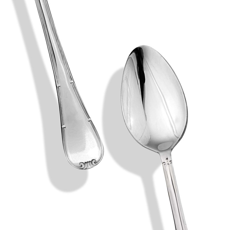 Ensemble de service 3 pièces (cuillère fourchette et louche) en acier inoxydable Raffaello