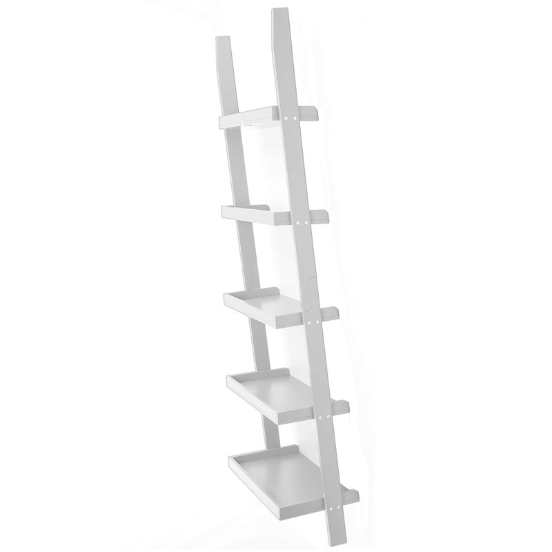 189cm H x 56cm W Ladder Bookcase, White