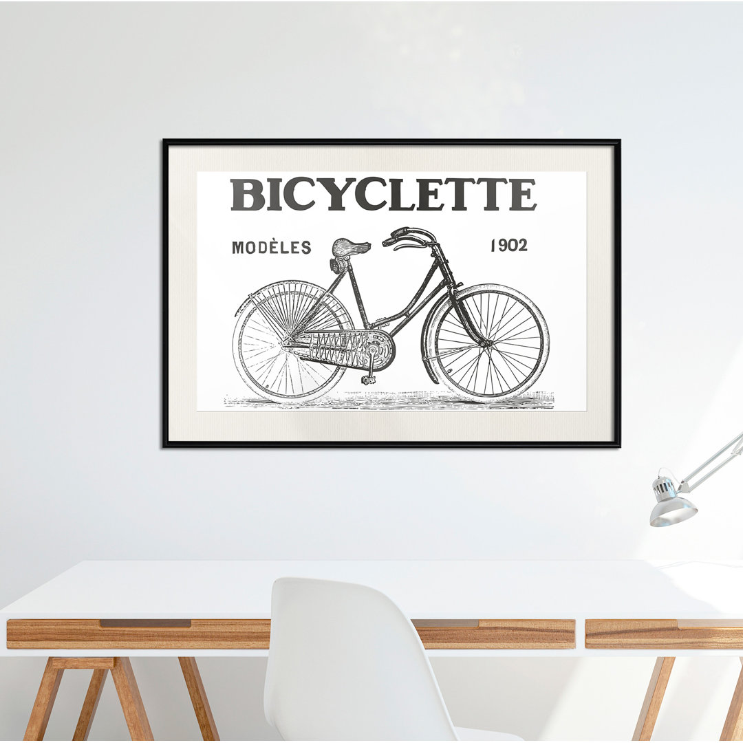 Gerahmtes Papierbild Bicyclette