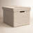 Hand-Woven Rattan Rectangular Basket with Lid-78461941