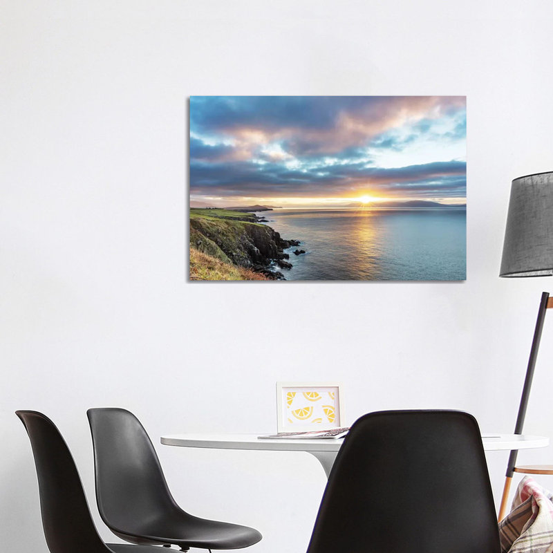 Sunrise Over Dingle Bay As Fishing Boats Heads Out In County Kerry, Dingle, Ireland by Chuck Haney - Wrapped Canvas Print