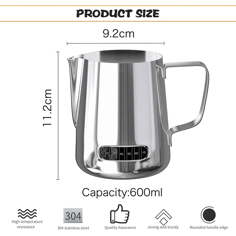 Belfry Kitchen Raisa Stainless Steel Pitcher Milk Frother