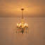 Lustre campagnard en bois 6 lumières