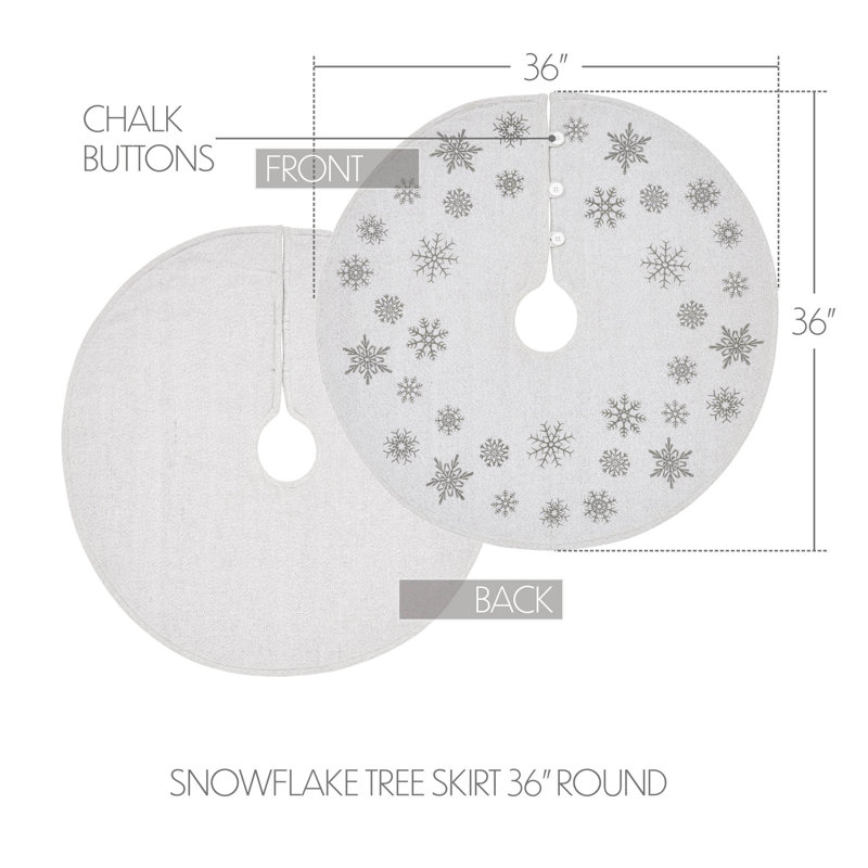 Jupe d'arbre en coton Yuletide, Blanc antique, L 36 po