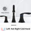 Robinet de lavabo de salle de bain espacé de 8 po noir mat - 2 becs pivotants à 360 ° sur 3 trous, construction résistante aux égratignures, économiseur d'eau, méthode d'installation rapide Résistance aux égratignures à 2 poignées pour lavabo de 8 po, procédé simple-122075520