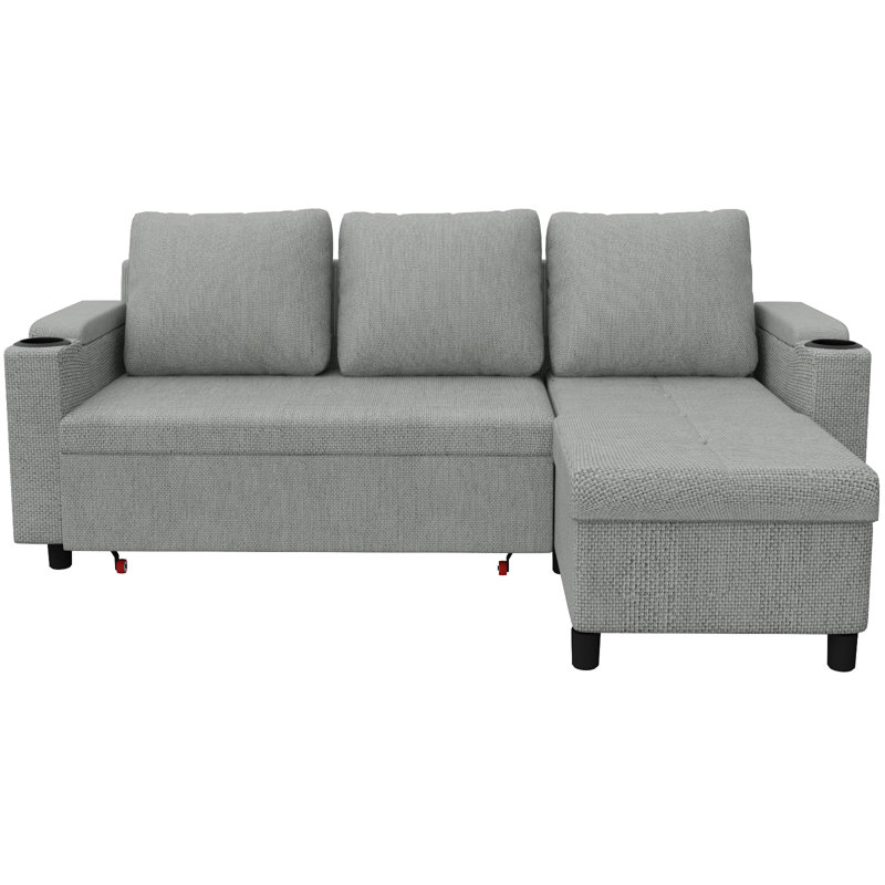 3 Seater Linen Blend Sofa Bed, Grey
