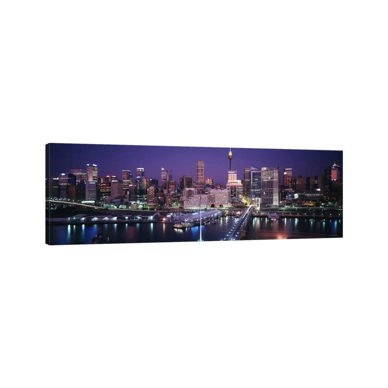 Partial View Of The Downtown Skyline, Sydney, Australia - Wrapped Canvas Panoramic Print, 30.48 cm H x 91.44 cm W x 1.91 cm D
