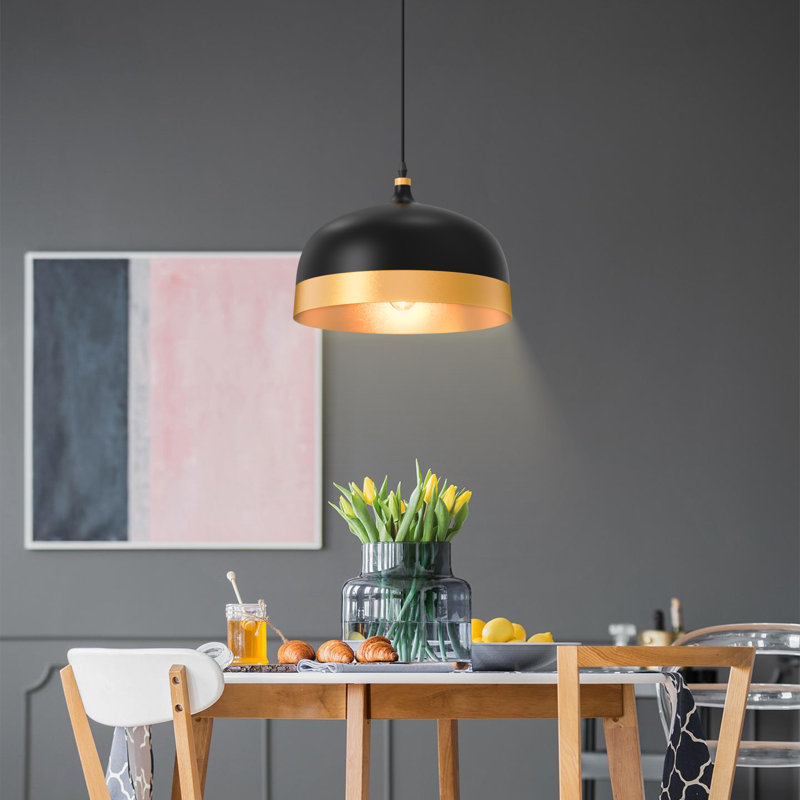 Luminaire suspendu moderne en dôme à 1 lumière à intensité variable de 14 po
