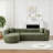 Comfortable Modern Sectionals With Green Fabric, Spacious Design For Living Room Apartment