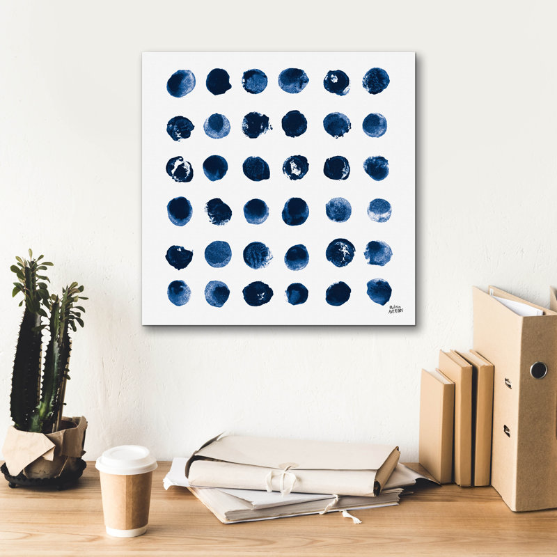 «Markmake Blue Sq 1» par Melissa Averinos, art mural sur toile, H 18 po x l 18 po x P 0,75 po