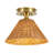 Cavello 1-Light Dimmable Woven Rattan Cone Flush Mount Ceiling Light