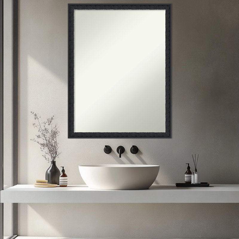Miroir mural de salle de bain Bethany, 26 po x 20 po, Noir