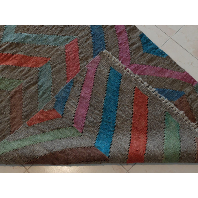 Riendeau Chevron Hand Woven 100cm X 190cm Area Rug, Wool