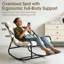 Chaise berçante d'extérieur pour patio avec coussin amovible et repose-pieds-721786966