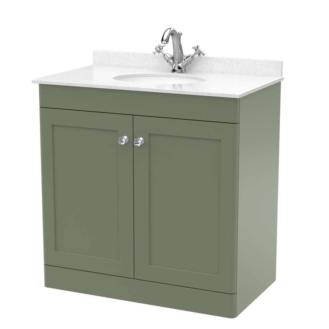 Classique 820mm Free-standing Single Bathroom Vanity with Marble Vanity Top