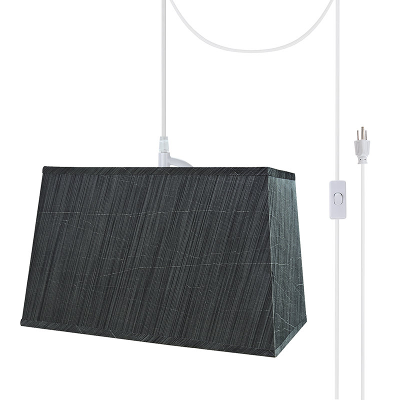 Luminaire carré/rectangulaire simple 1 lumières Brookhn, H 10 po x l 16 po x P 14 po, Gris / noir