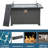 43.3 Inch Fire Pit Table With Glass , 50,000 Smokeless Pits, Metal Frame, All-Weather Covering, Quality Checked For Patio, Gas Fire, , Rust Surface, Dark Gray