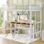 Metal Single Size Loft Bed, Metal Bed Frame with Removable Ladder and Safety Guardrail, Space Saving-1273729876